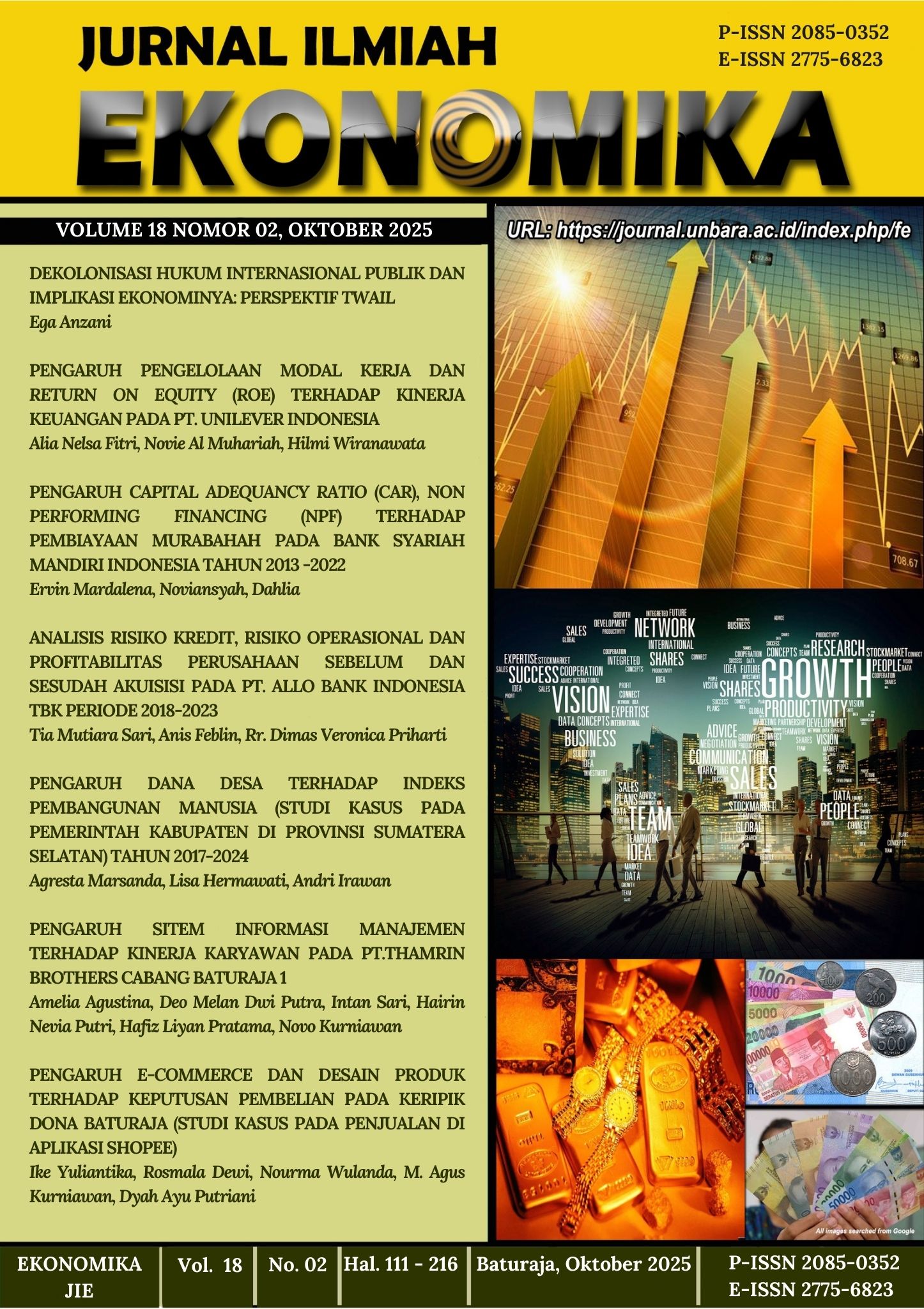 					View Vol. 18 No. 2 (2025): Jurnal Ilmiah Ekonomika (JIE)
				